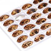 Light Smoked Topaz Navette Shape High Quality Glass Pointed Back Fancy Rhinestones WholesaleRhinestone